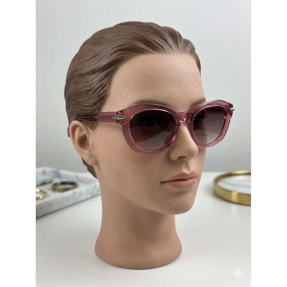 Rag & Bone Pink Cat Eye Sunglasses Translucent Frame Brown Gradient Lens - Picture 1 of 6